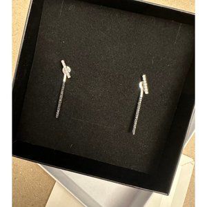 1/5ct White and Black Diamond Bar Drop Earrings